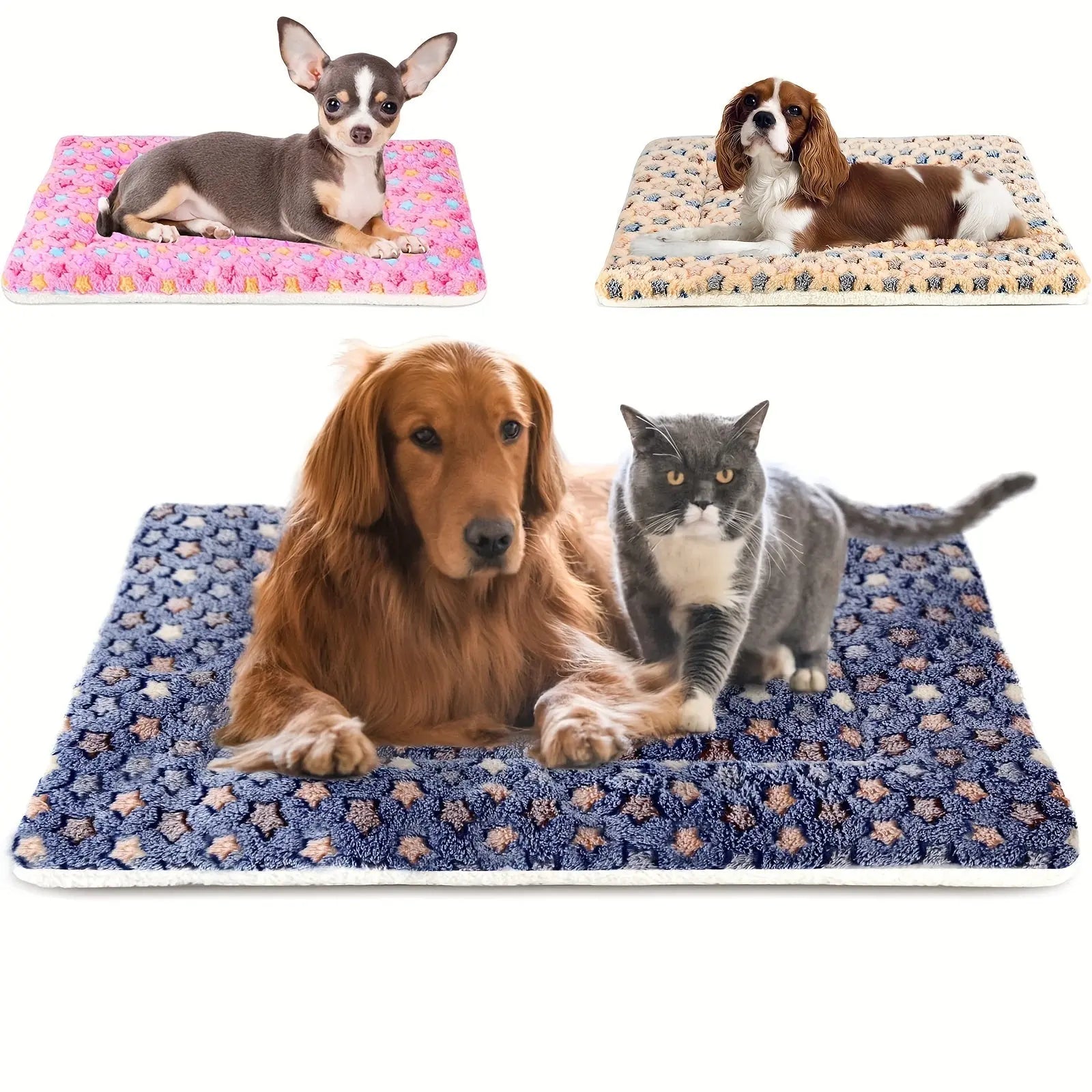 Pets Dog Bed Mat- Crate Pad Soft Pet Bed- Washable Crate Mat For Large Medium Small Dogs -Reversible Fleece Dog Crate -Kennel Mat Cat Bed Liner -Super Soft Fluffy Premium Fleece Pet Blanket