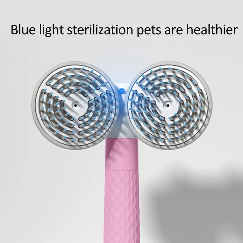 Pet Cat Brush, Dog Slicker Brush Double-headed, Negative Ion, One-button Self Cleaning Dog & Cat Hair Removal Pets Products
