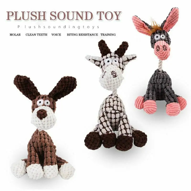 Dog Toy -Puppy Chew Squeaker -Squeaky Plush Sound Toys -Clean Teeth