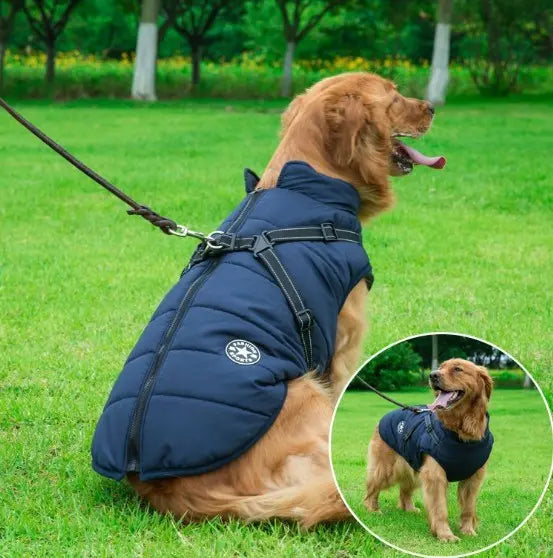 Dog Clothes Chest Back Integrated Cotton Vest -Pet Cotton Clothes Winter Clothes