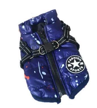 Dog Clothes Chest Back Integrated Cotton Vest -Pet Cotton Clothes Winter Clothes