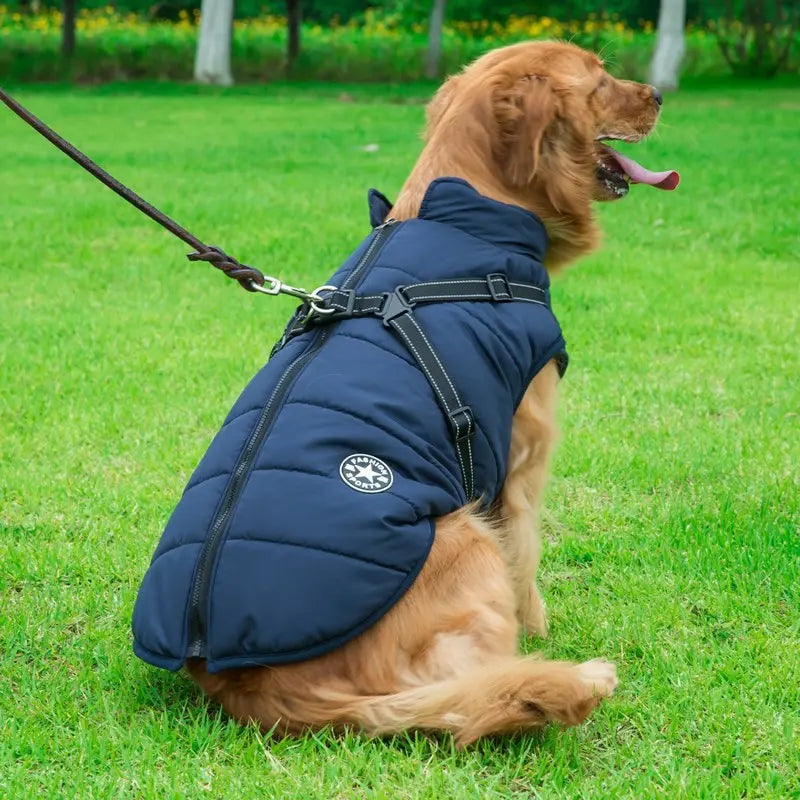Dog Clothes Chest Back Integrated Cotton Vest -Pet Cotton Clothes Winter Clothes