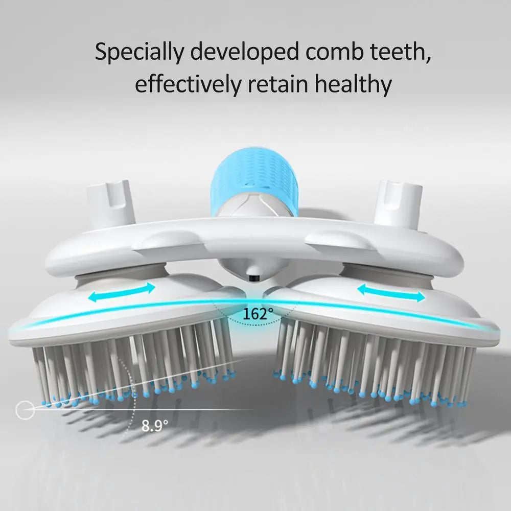 Pet Cat Brush, Dog Slicker Brush Double-headed, Negative Ion, One-button Self Cleaning Dog & Cat Hair Removal Pets Products
