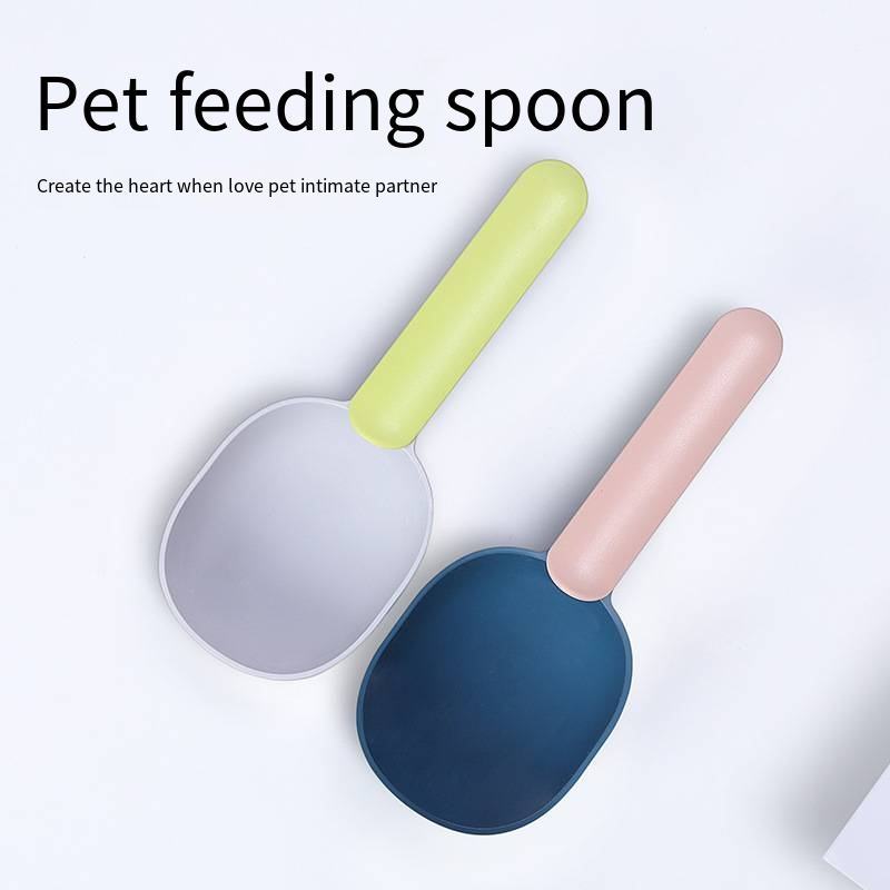 Pet Food Scoop With Ergonomic Bag Clip Handle For Cats, Puppies And Small Dogs -Measuring Scoop Dog Food Scoop, Plastic Measuring Cup Pet Food Feeding 1 Cup Spoon Long Handle With Clip For Dogs Cats