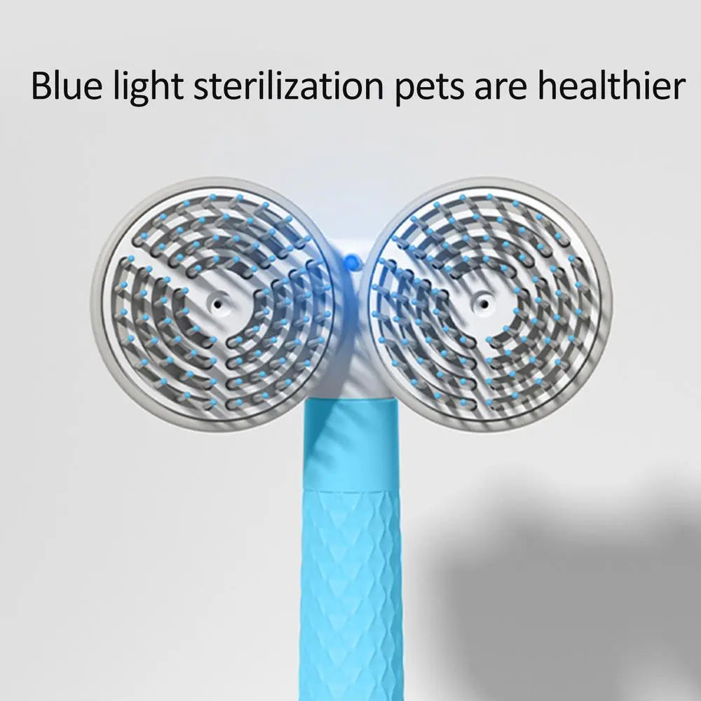 Pet Cat Brush, Dog Slicker Brush Double-headed, Negative Ion, One-button Self Cleaning Dog & Cat Hair Removal Pets Products