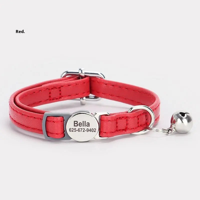 Cat Engraved Collar To Prevent Suffocation And Loss