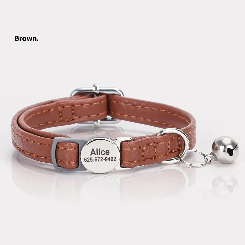 Cat Engraved Collar To Prevent Suffocation And Loss